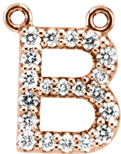 Accented Block Initial Necklace Center