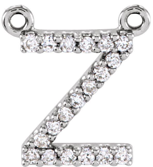 Accented Block Initial Necklace Center