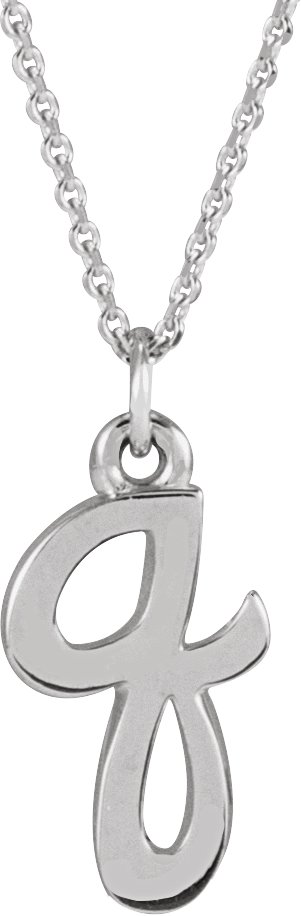 14K White Petite Initial Q 16 inch Necklace Ref 21293605