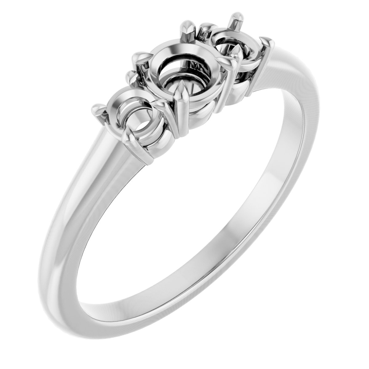 Claw-Prong Three-Stone Ring