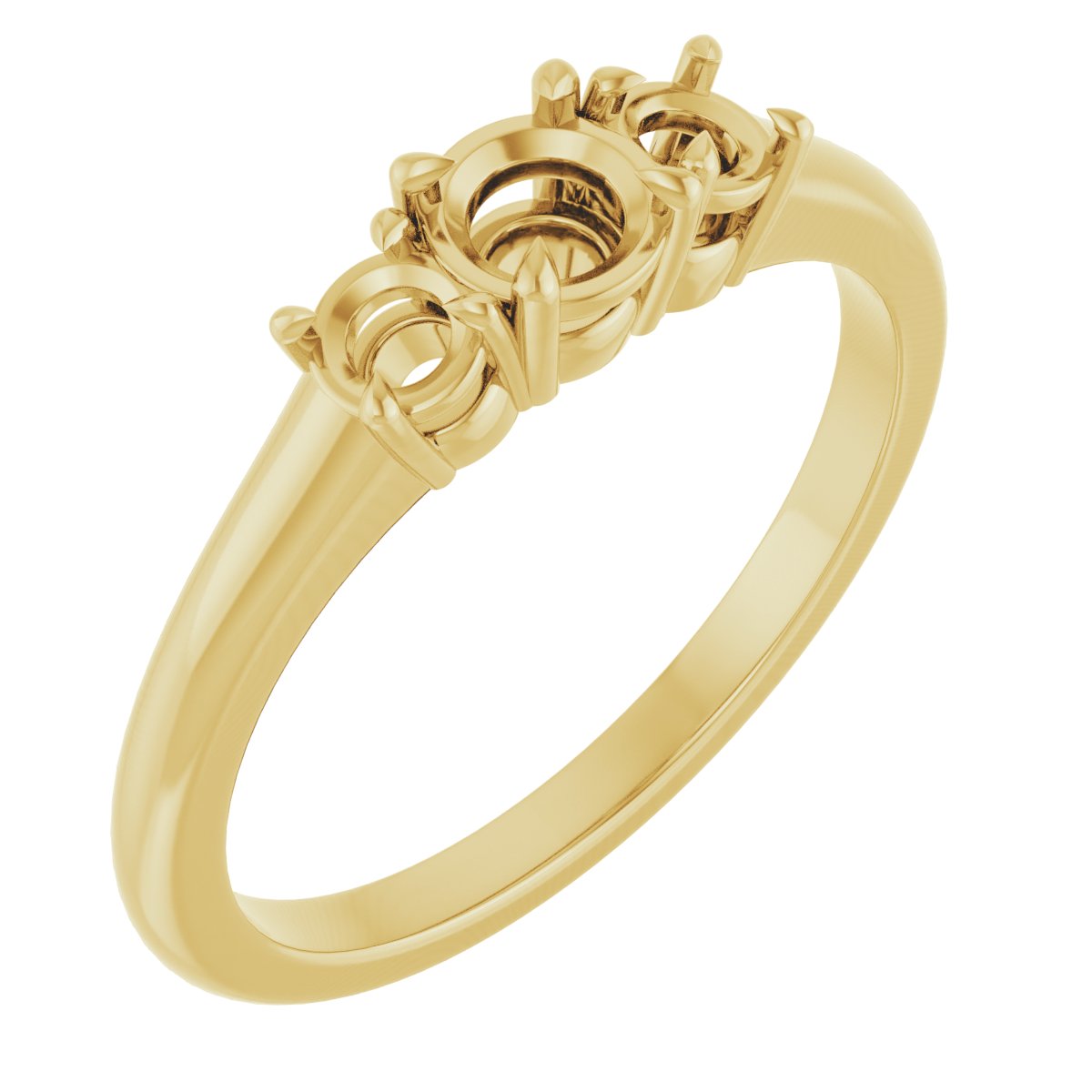 Claw-Prong Three-Stone Ring