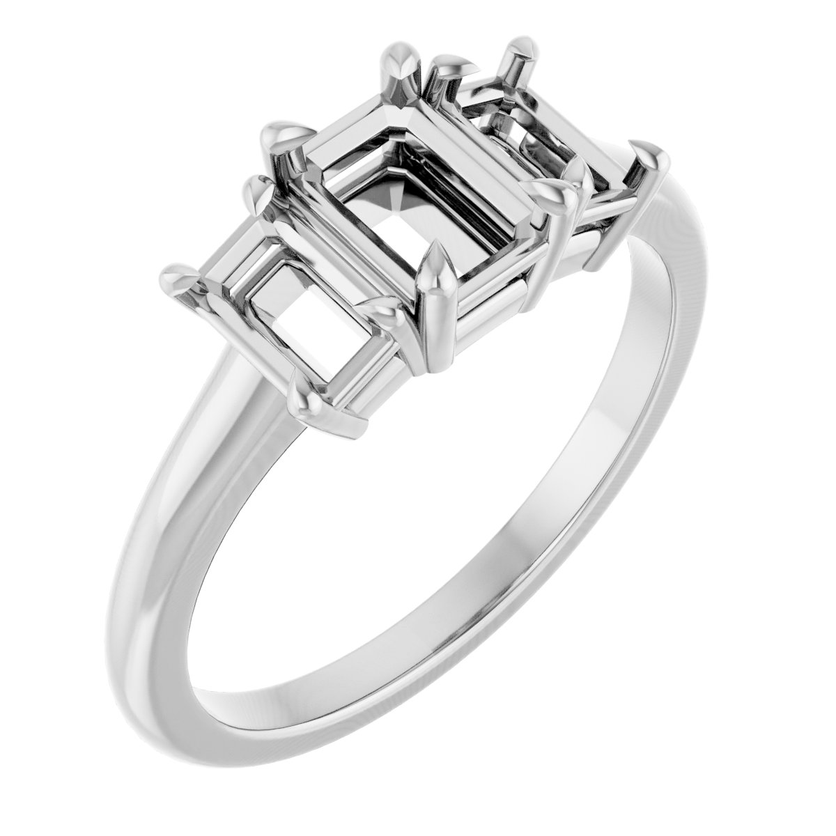 Claw-Prong Three-Stone Ring