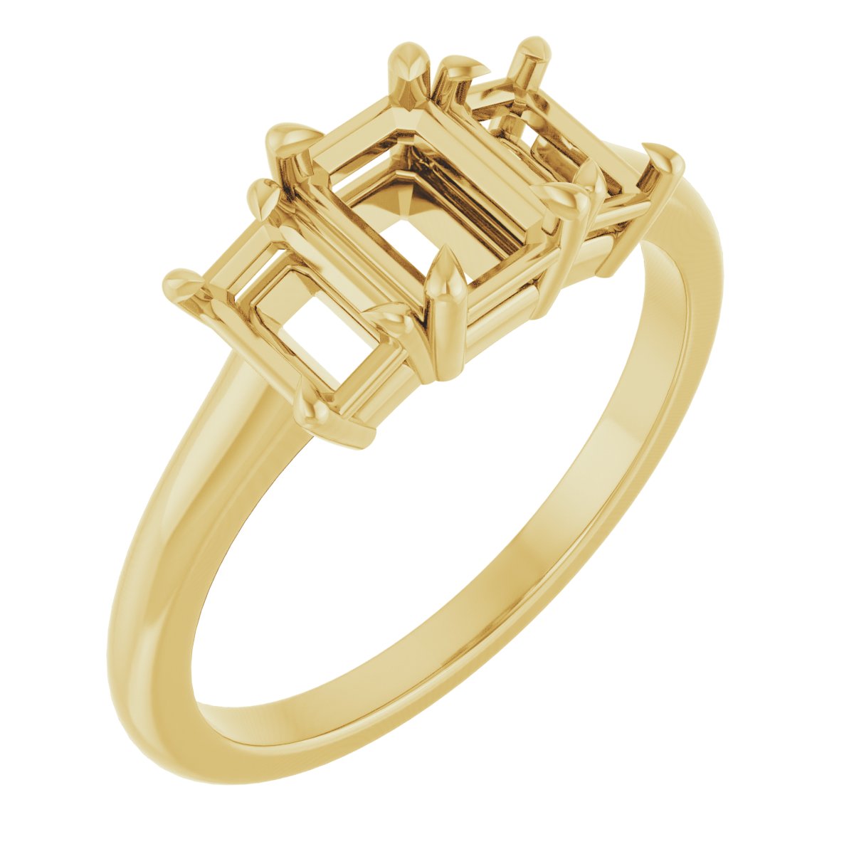 Claw-Prong Three-Stone Ring