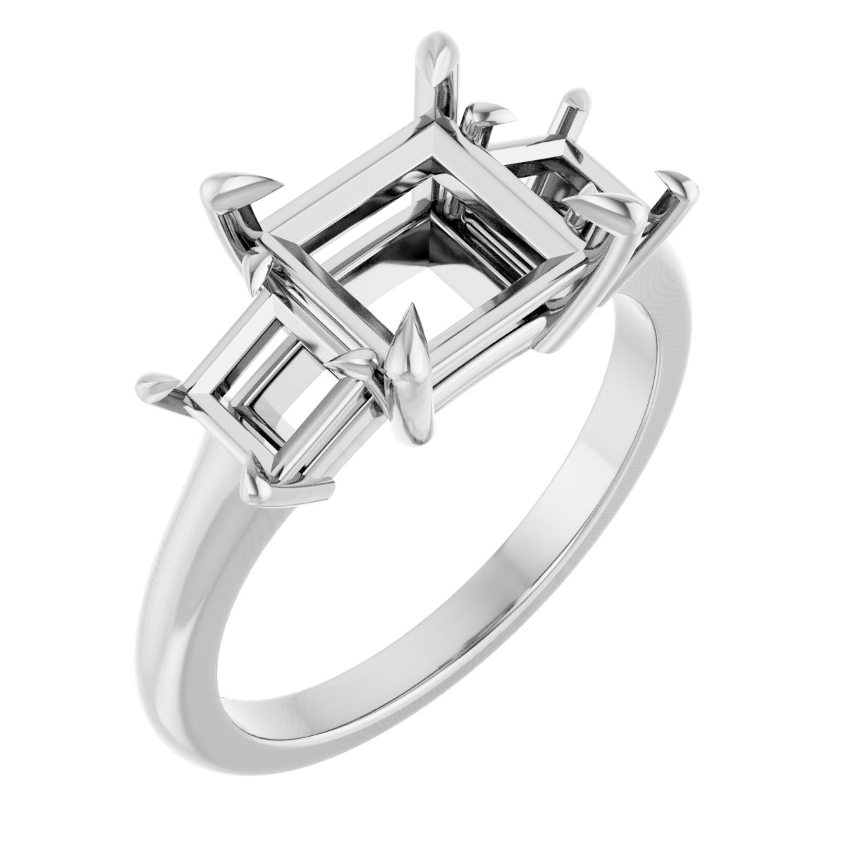 Claw-Prong Three-Stone Ring