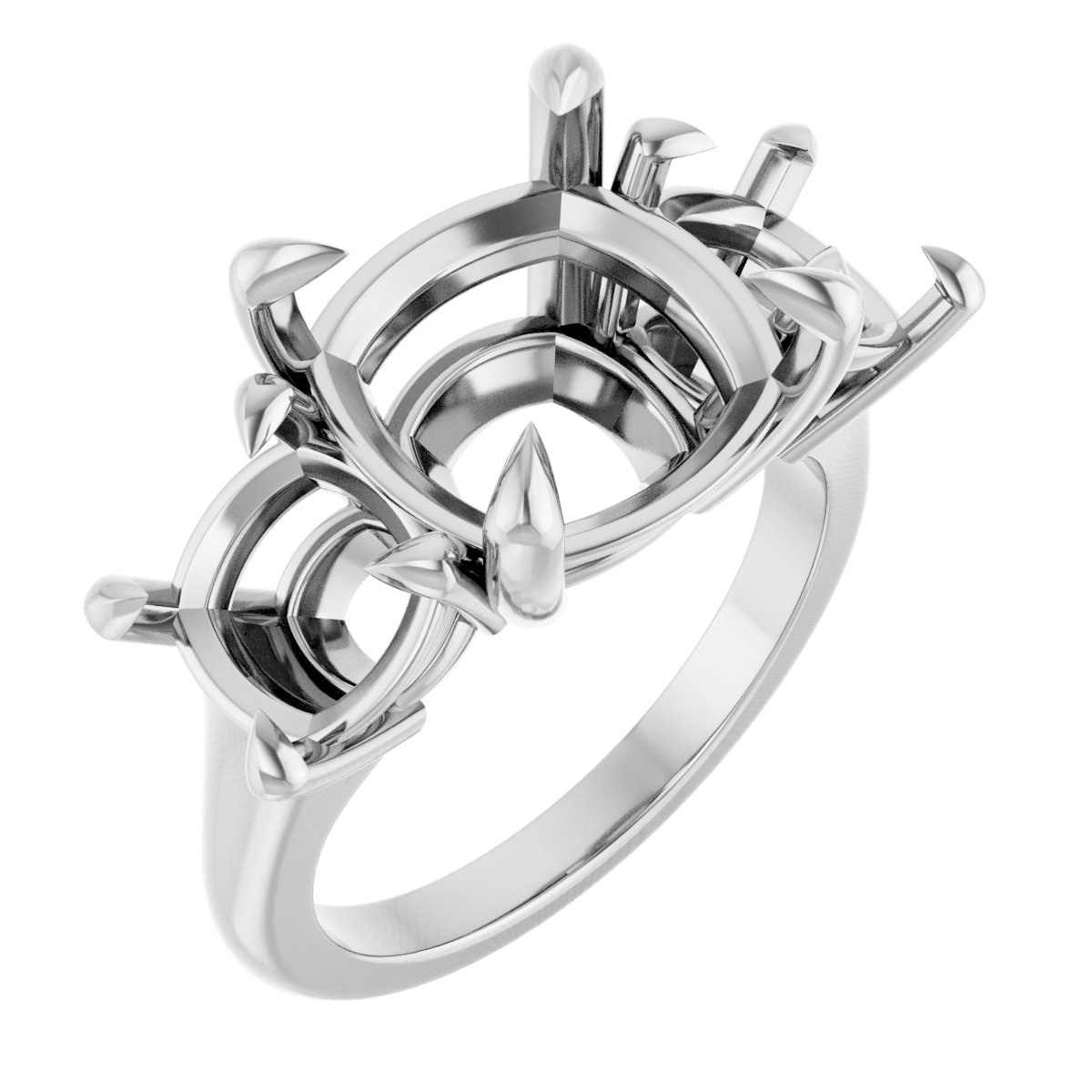 Claw-Prong Three-Stone Ring
