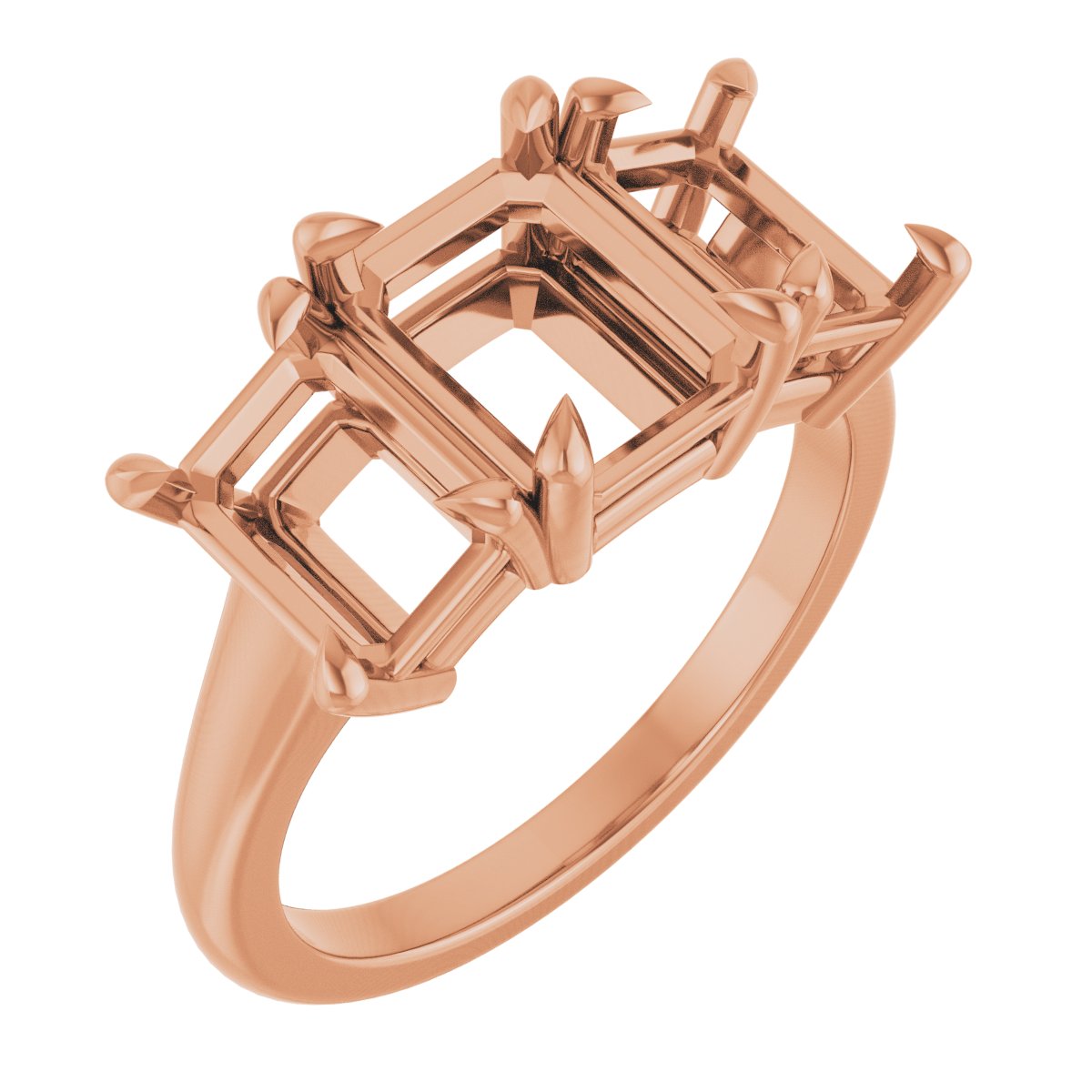Claw-Prong Three-Stone Ring