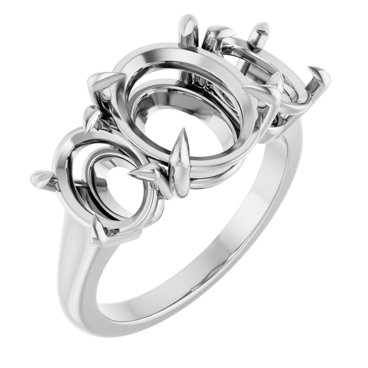 Claw-Prong Three-Stone Ring