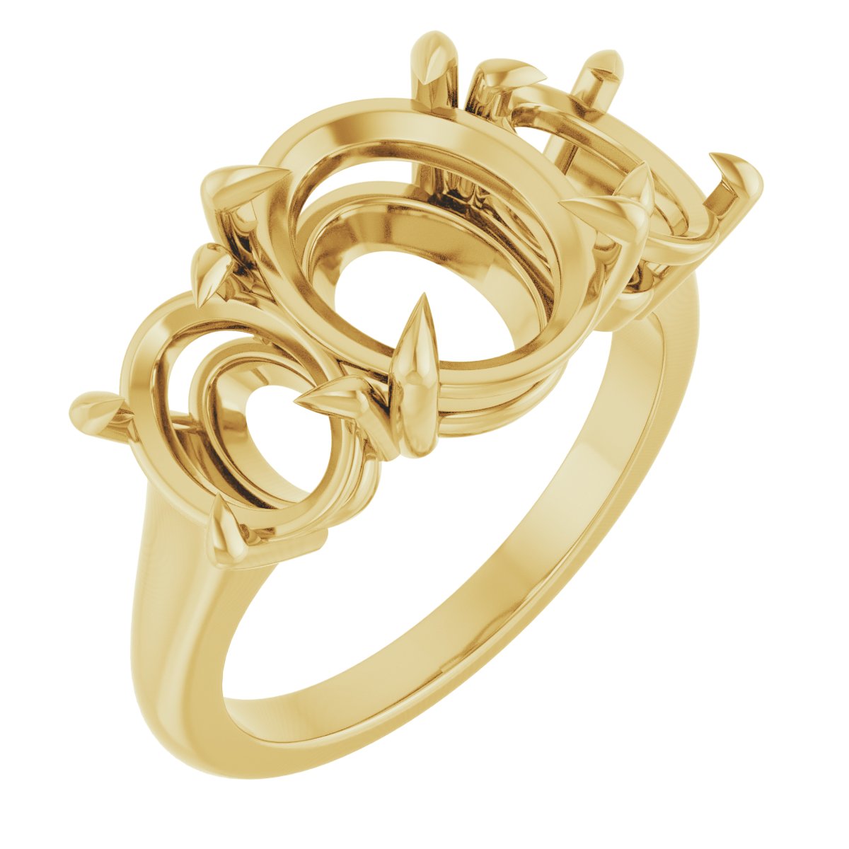 Claw-Prong Three-Stone Ring