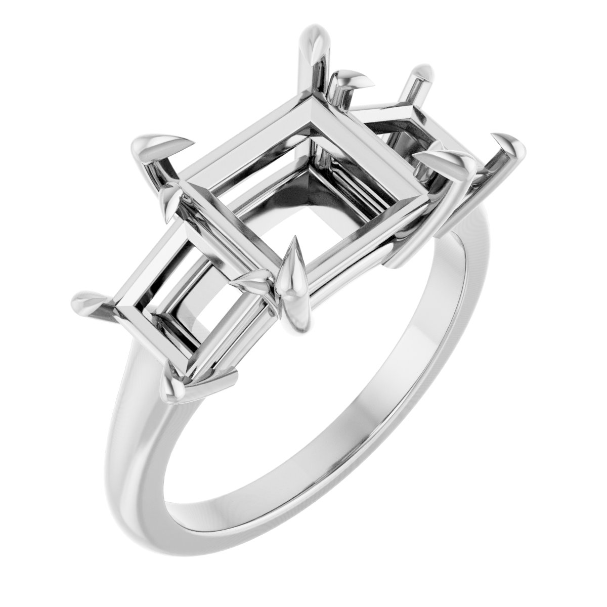 Claw-Prong Three-Stone Ring