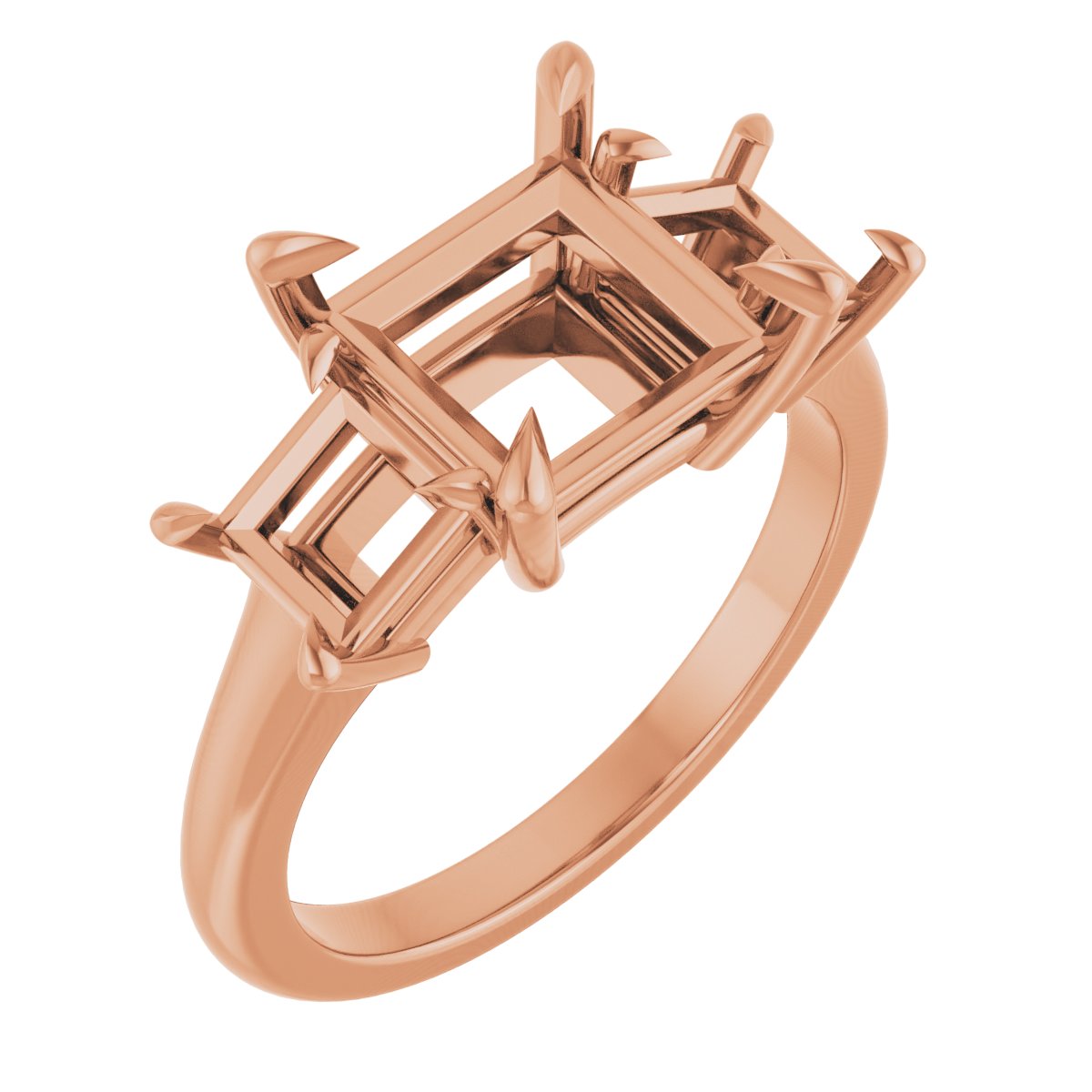 Claw-Prong Three-Stone Ring