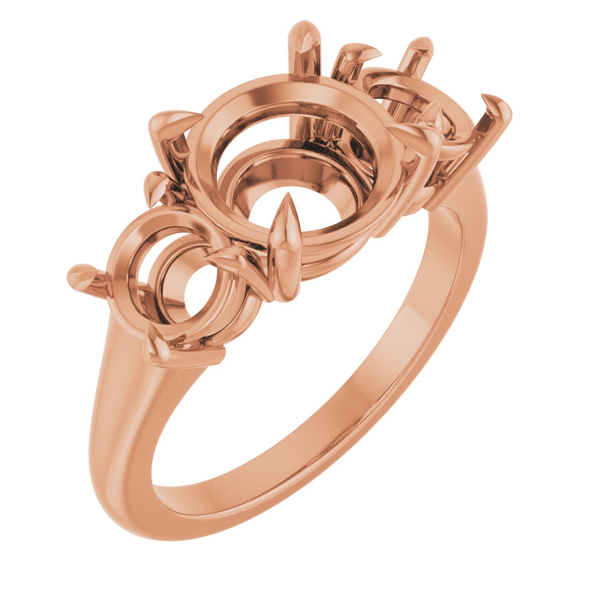 Claw-Prong Three-Stone Ring
