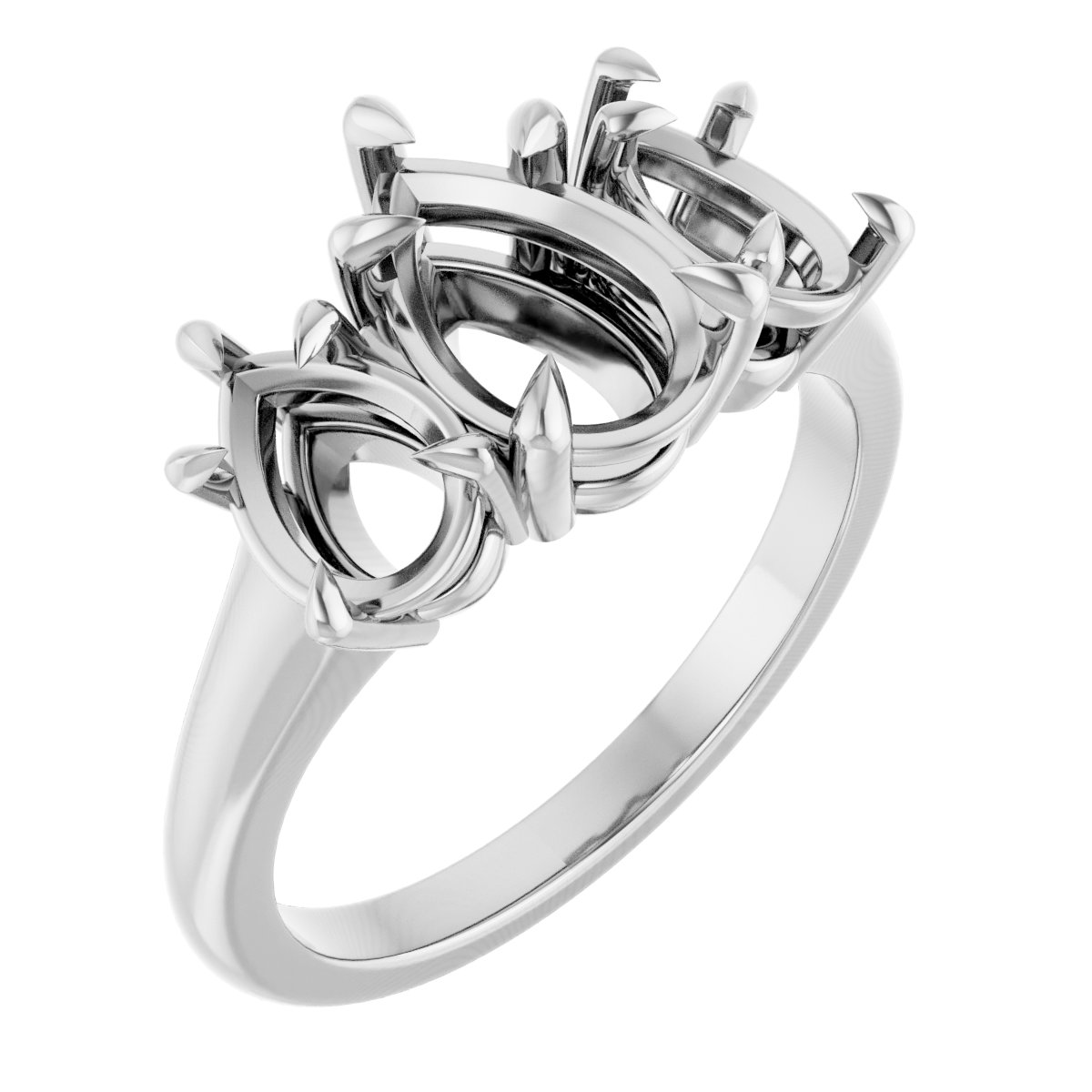 Claw-Prong Three-Stone Ring