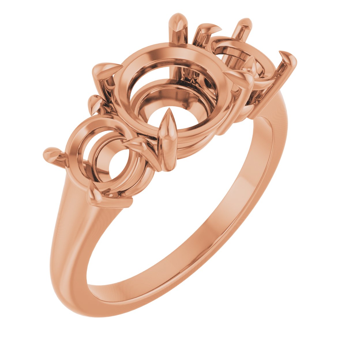 Claw-Prong Three-Stone Ring
