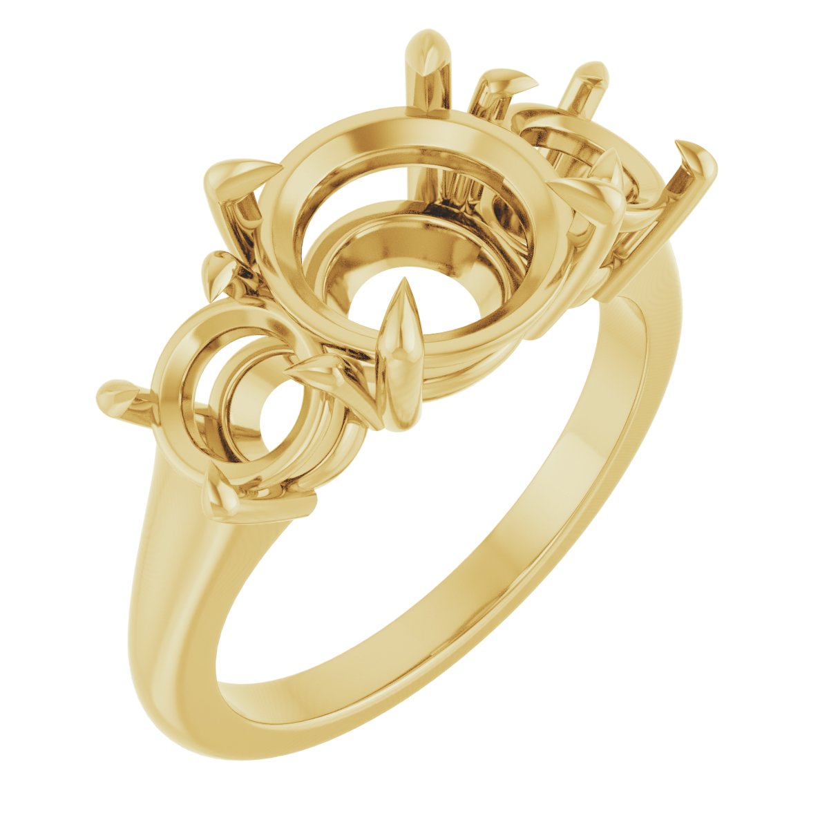 Claw-Prong Three-Stone Ring