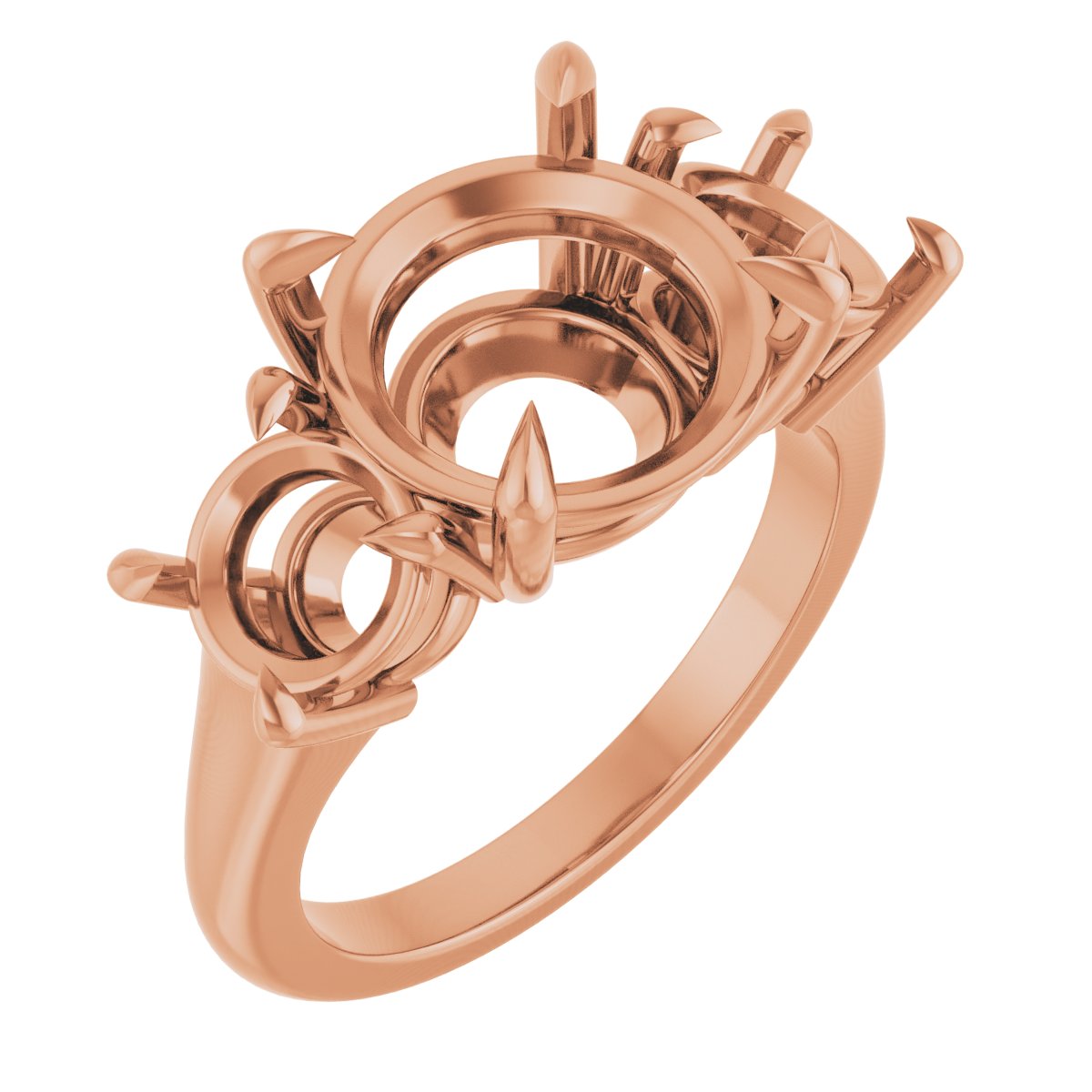 Claw-Prong Three-Stone Ring