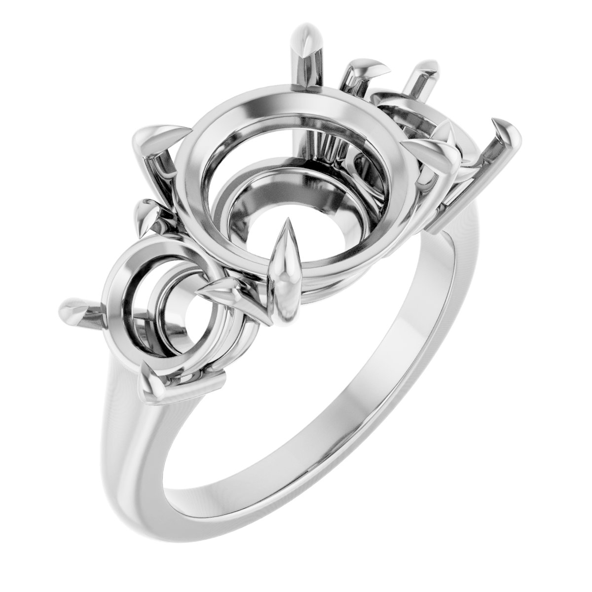 Claw-Prong Three-Stone Ring