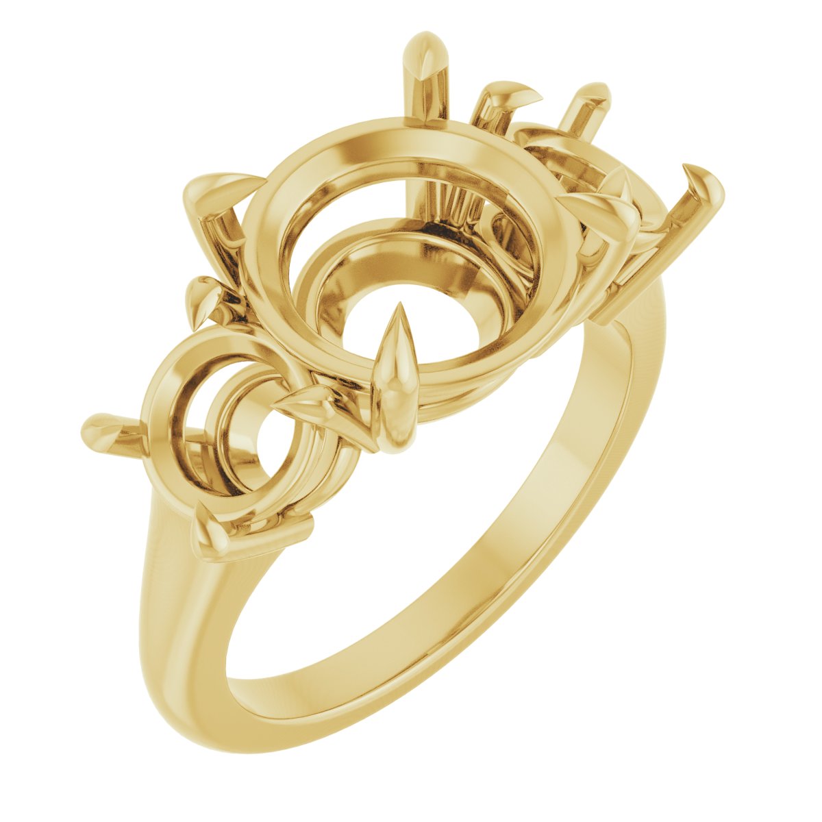 Claw-Prong Three-Stone Ring