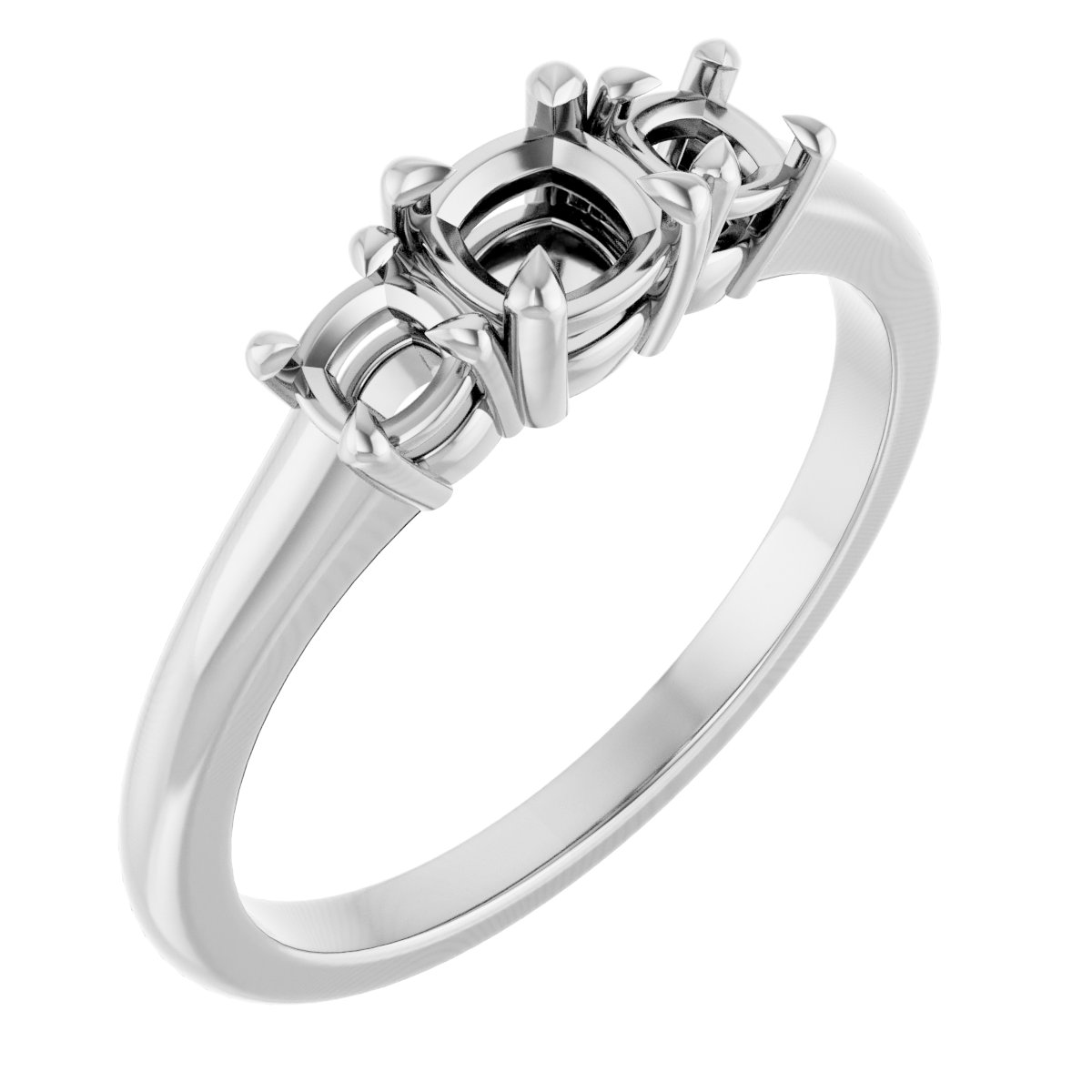 Claw-Prong Three-Stone Ring
