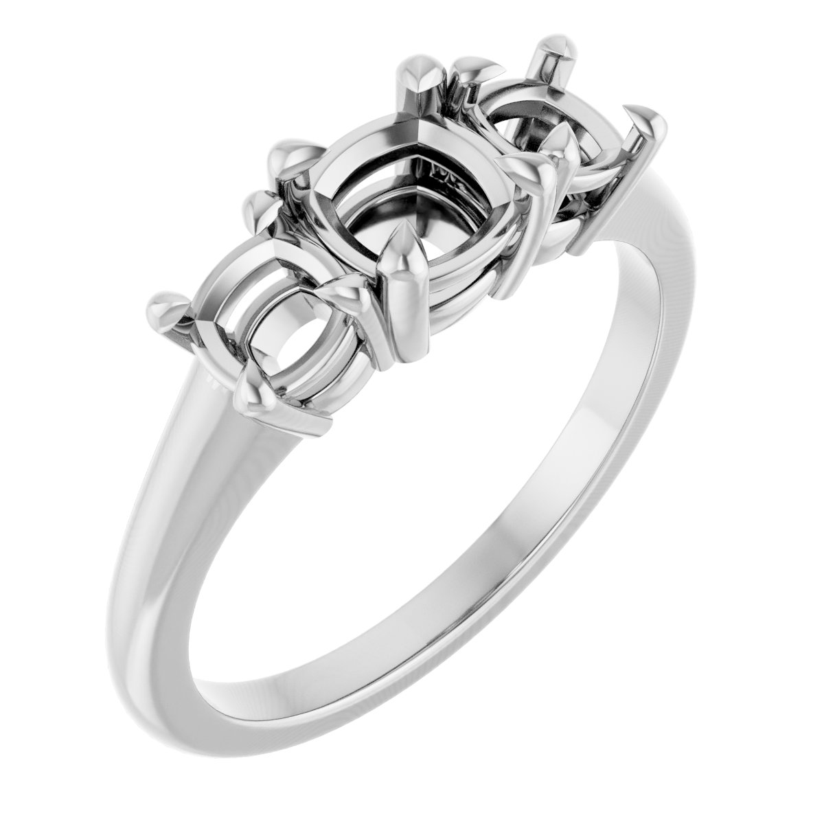 Claw-Prong Three-Stone Ring