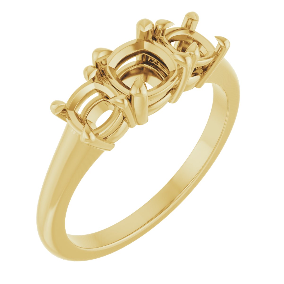 Claw-Prong Three-Stone Ring