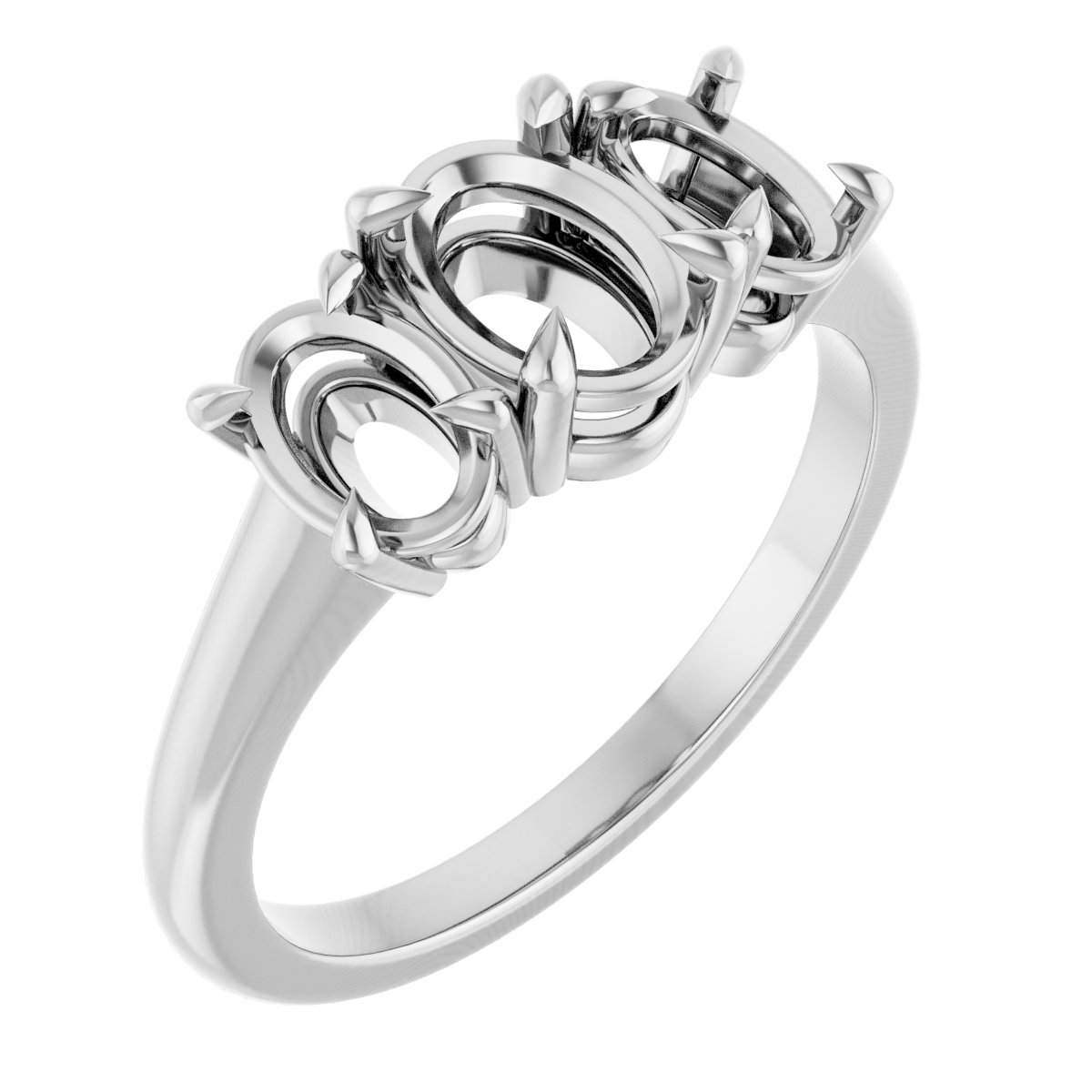 Claw-Prong Three-Stone Ring