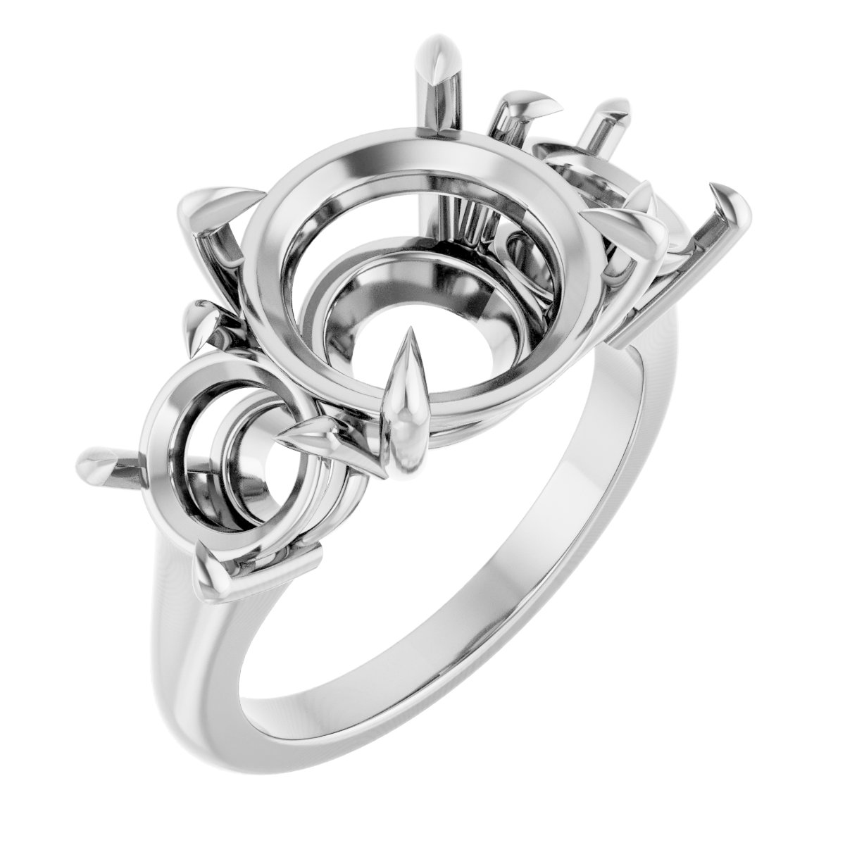 Claw-Prong Three-Stone Ring
