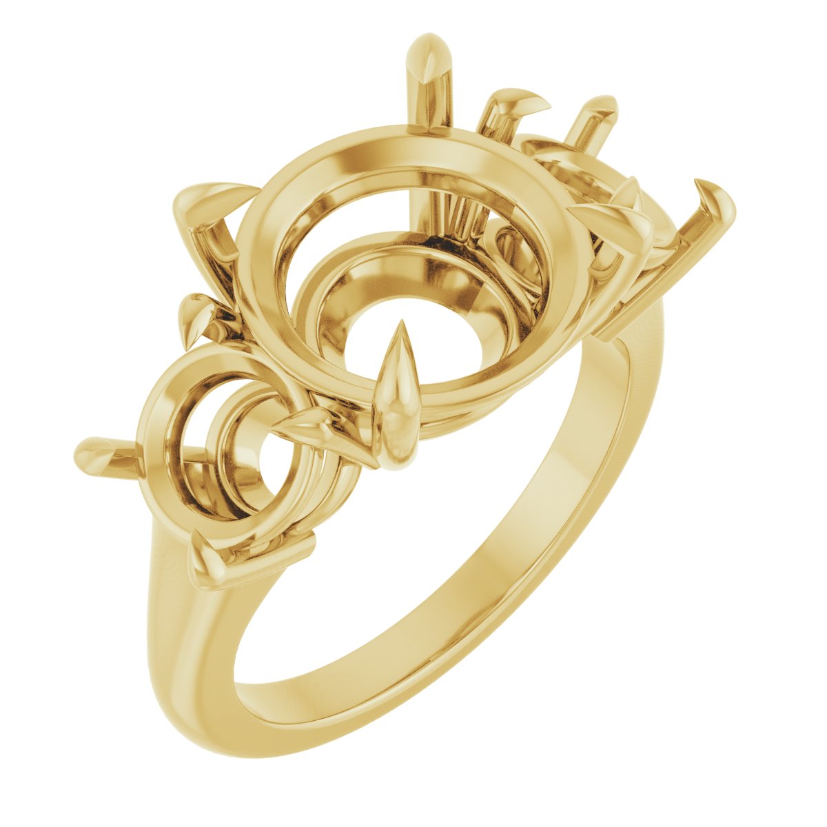 Claw-Prong Three-Stone Ring