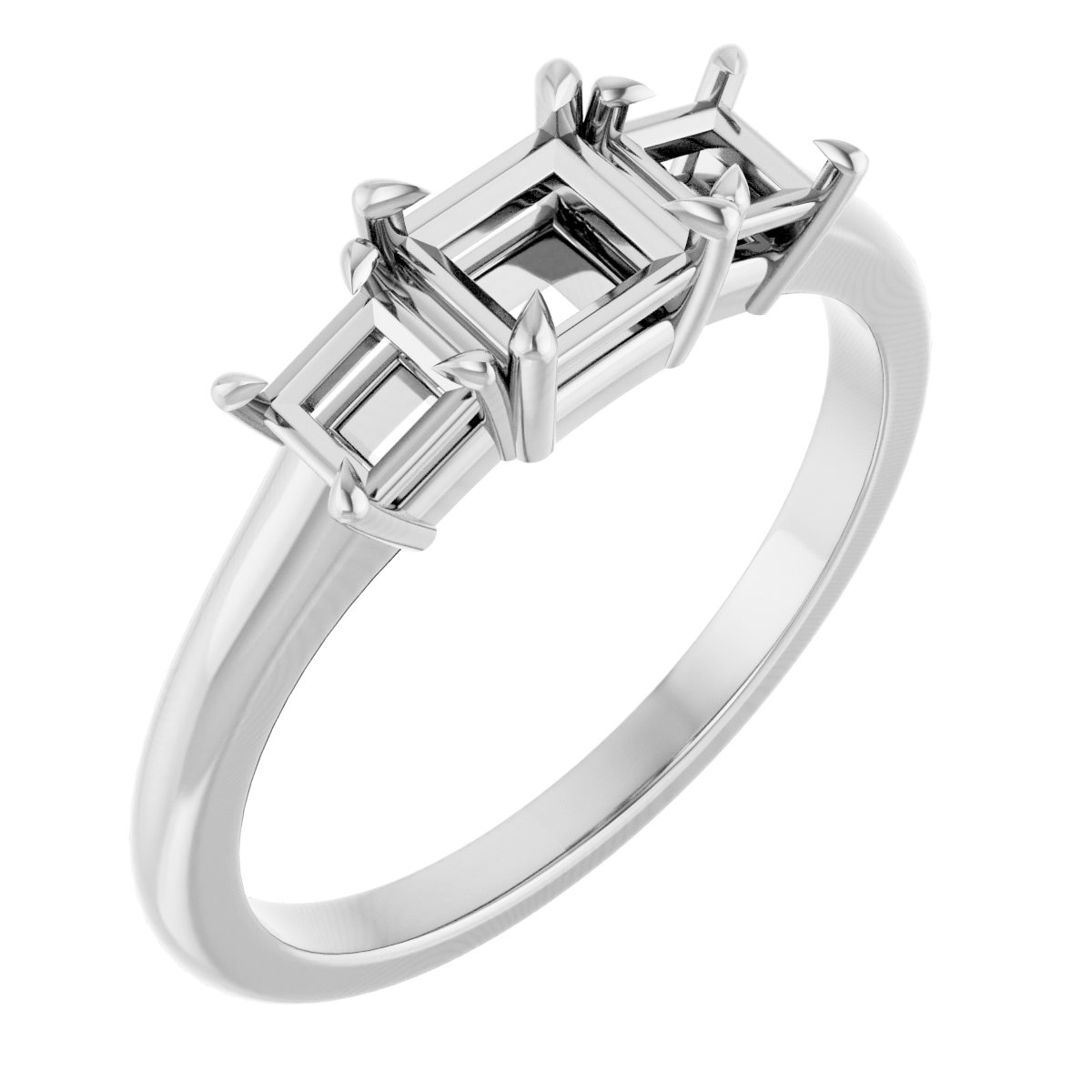 Claw-Prong Three-Stone Ring