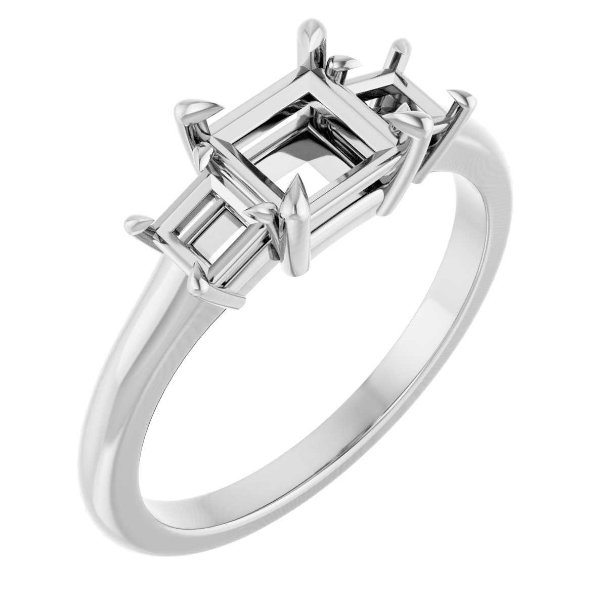 Claw-Prong Three-Stone Ring