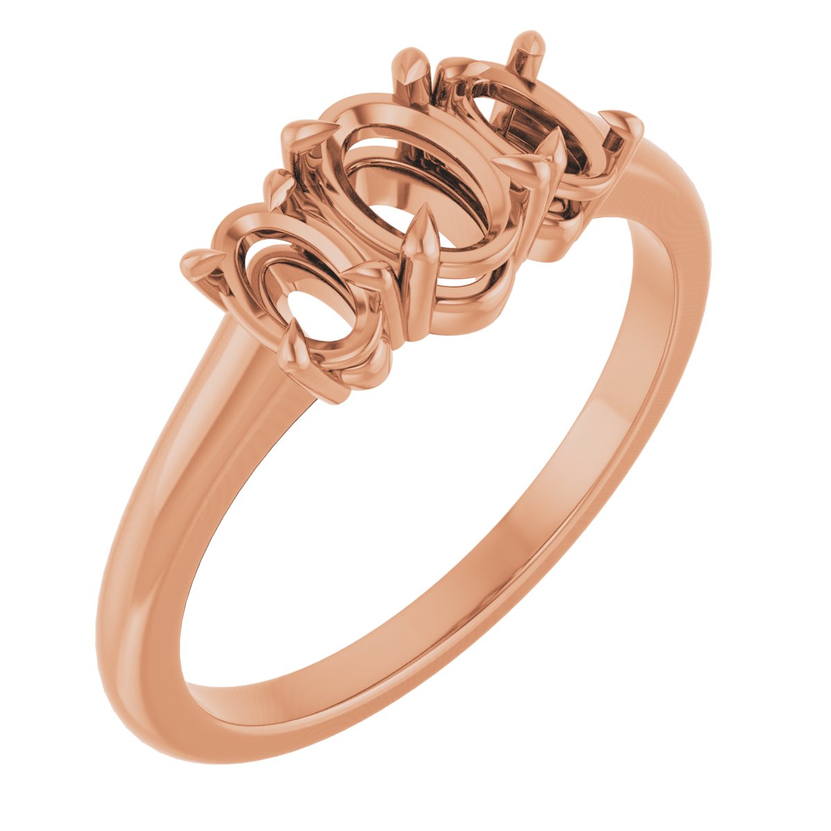 Claw-Prong Three-Stone Ring