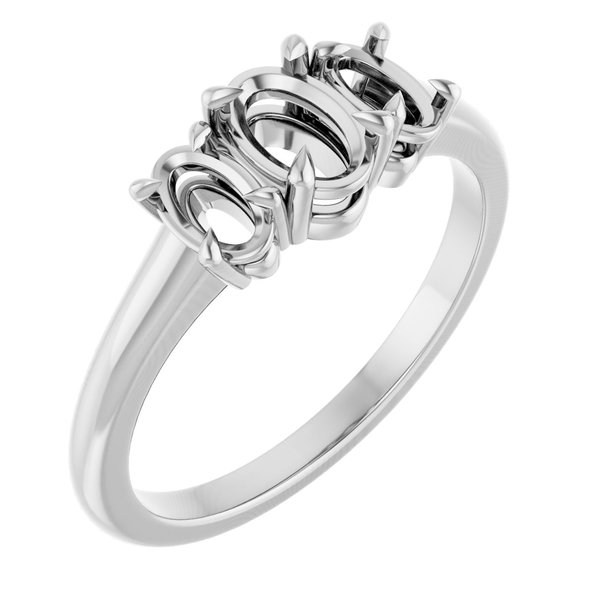 Claw-Prong Three-Stone Ring