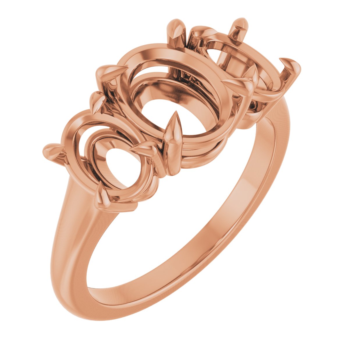 Claw-Prong Three-Stone Ring