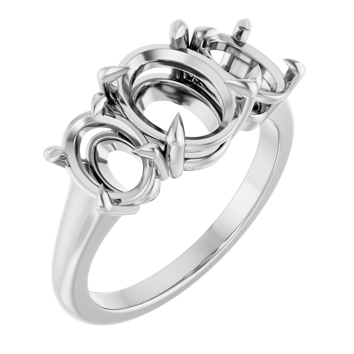 Claw-Prong Three-Stone Ring