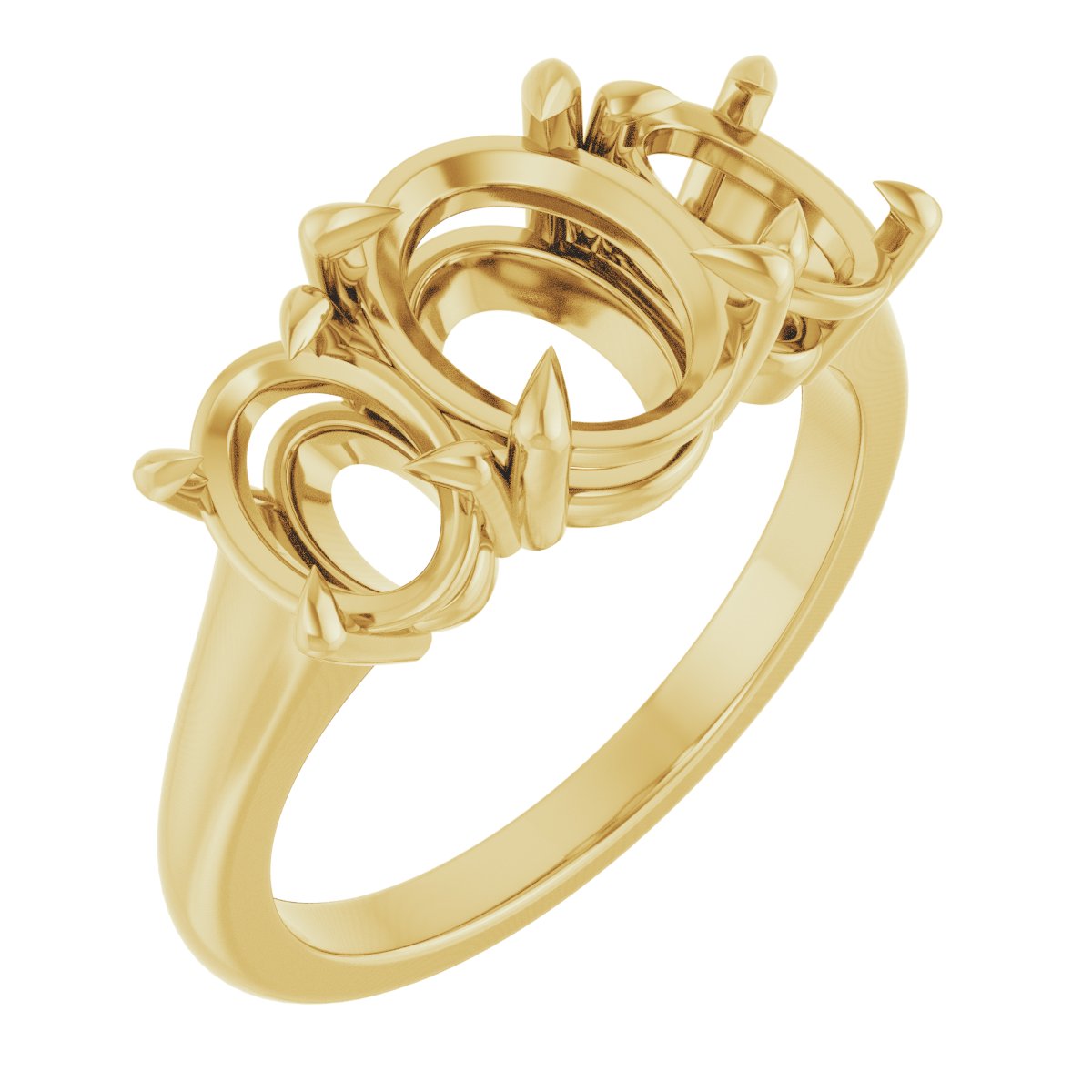 Claw-Prong Three-Stone Ring
