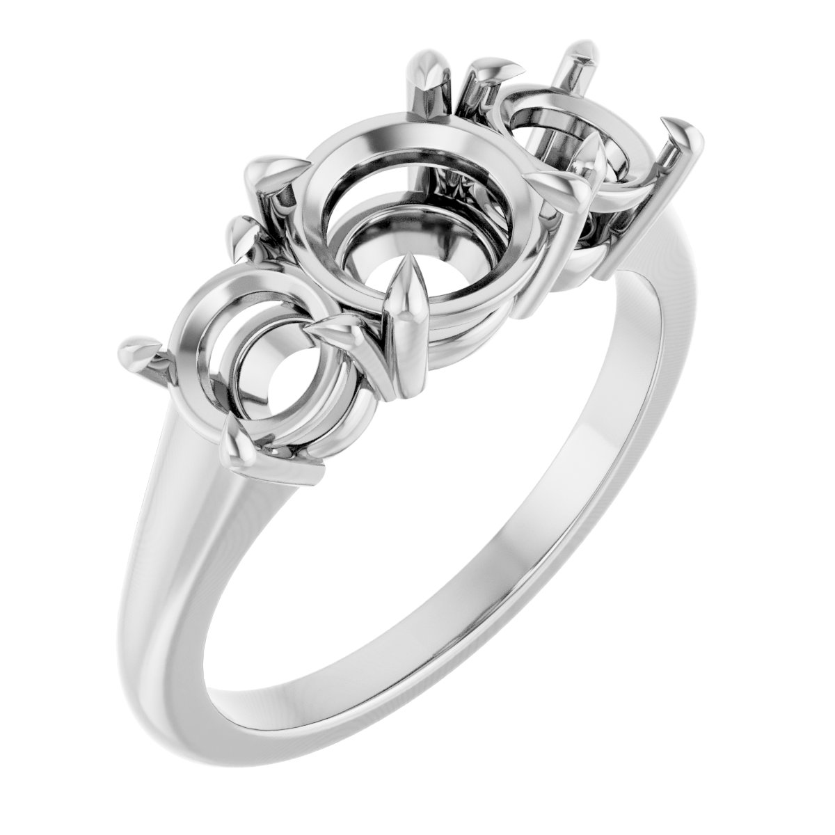 Claw-Prong Three-Stone Ring