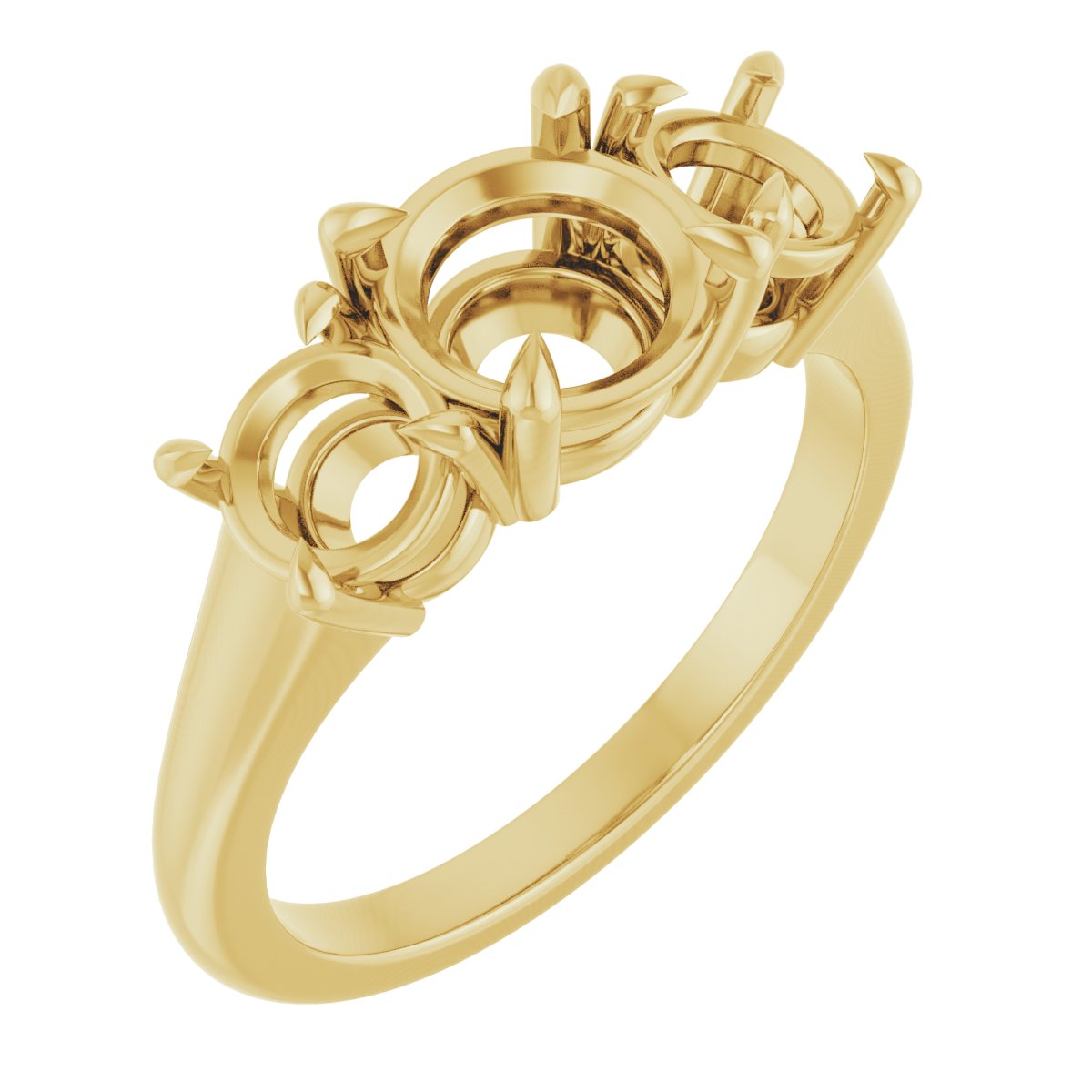 Claw-Prong Three-Stone Ring