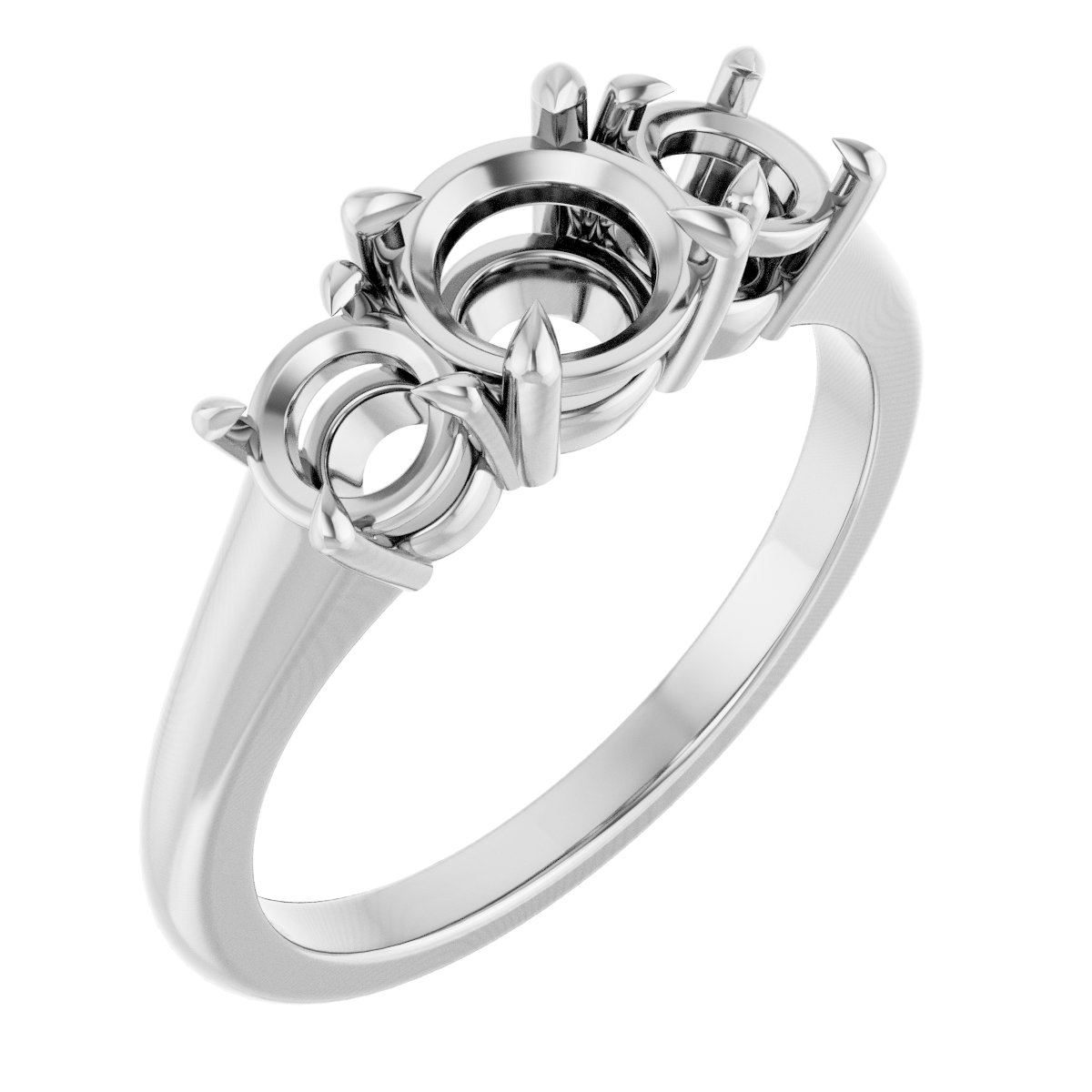 Claw-Prong Three-Stone Ring