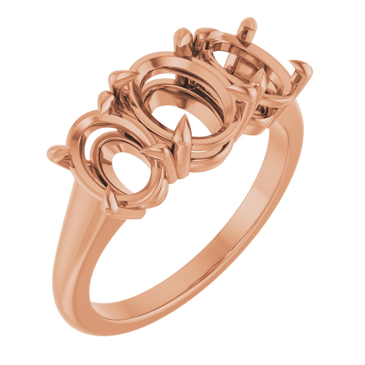 Claw-Prong Three-Stone Ring