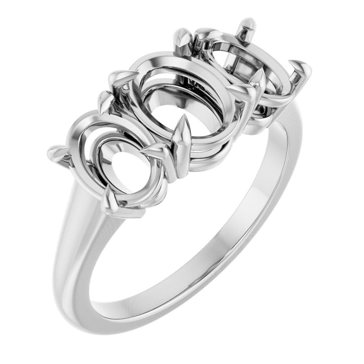 Claw-Prong Three-Stone Ring