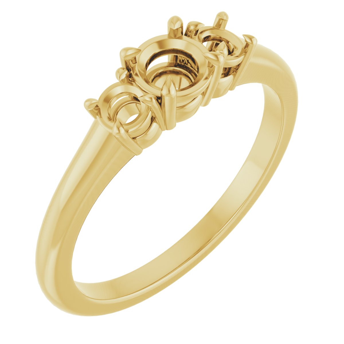 Claw-Prong Three-Stone Ring