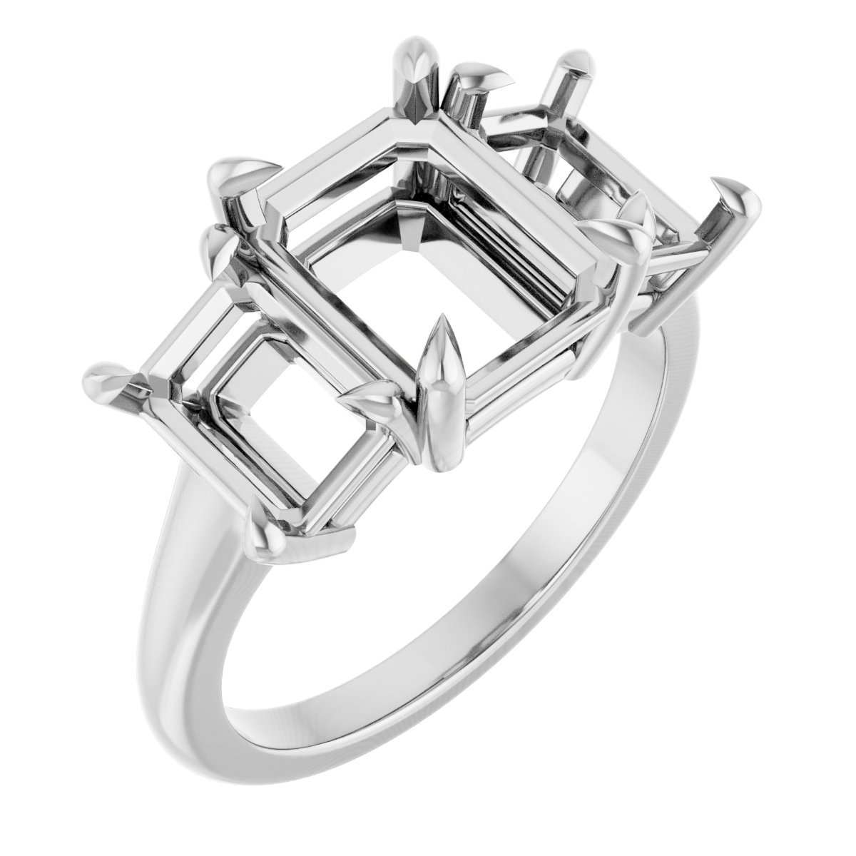 Claw-Prong Three-Stone Ring