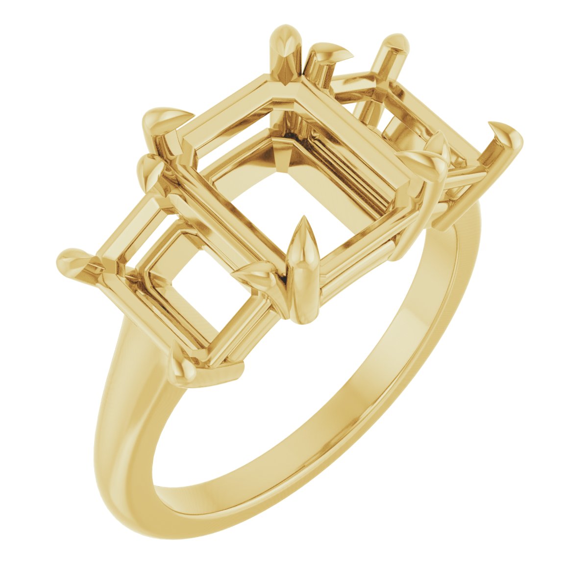 Claw-Prong Three-Stone Ring