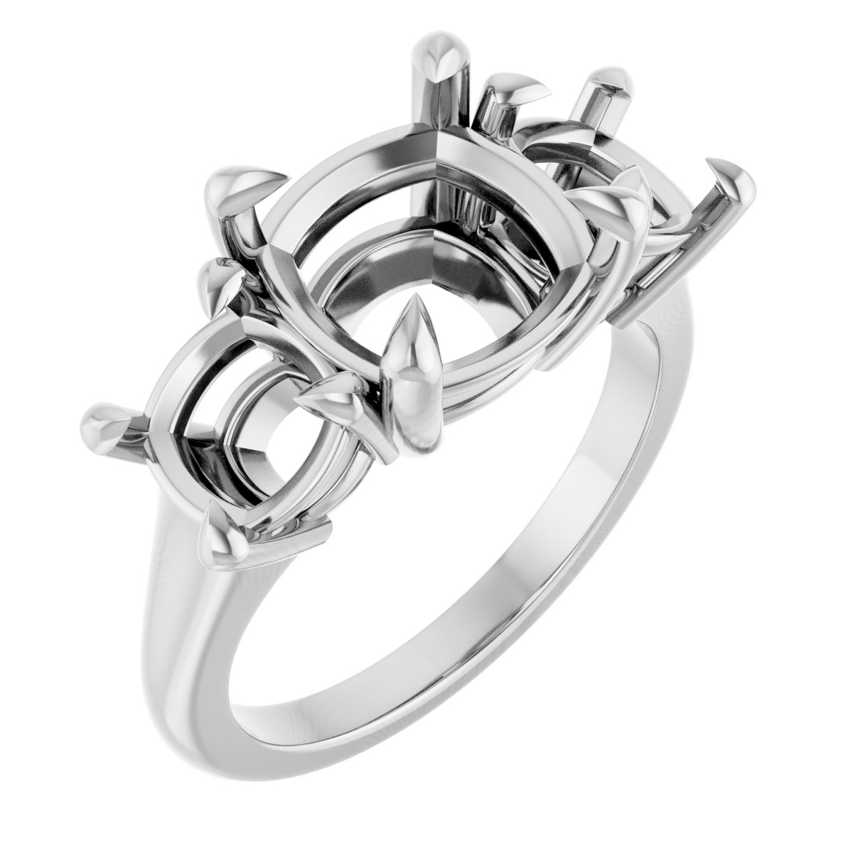 Claw-Prong Three-Stone Ring