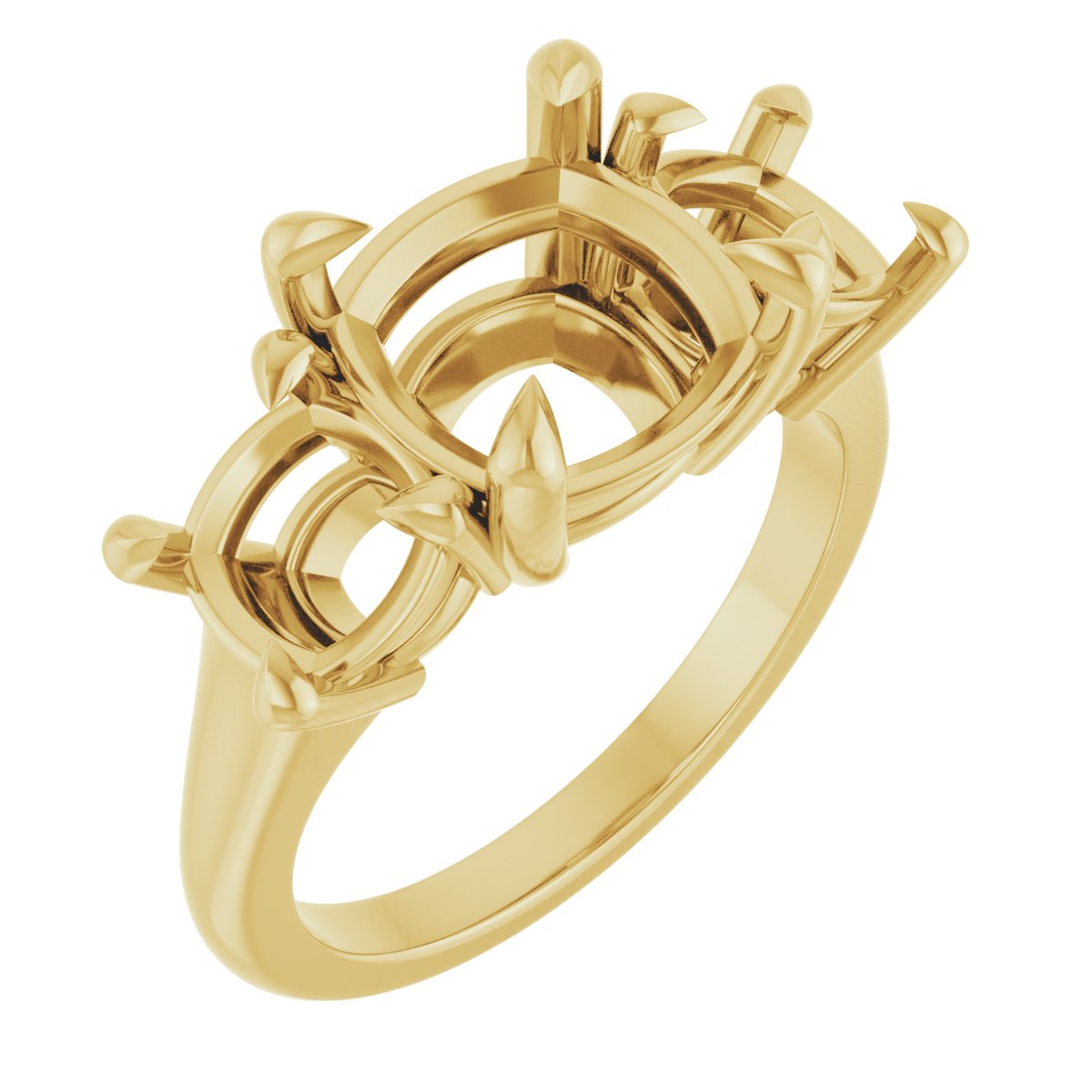 Claw-Prong Three-Stone Ring