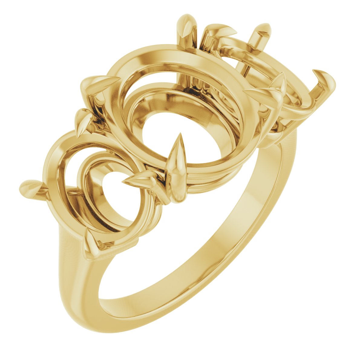 Claw-Prong Three-Stone Ring