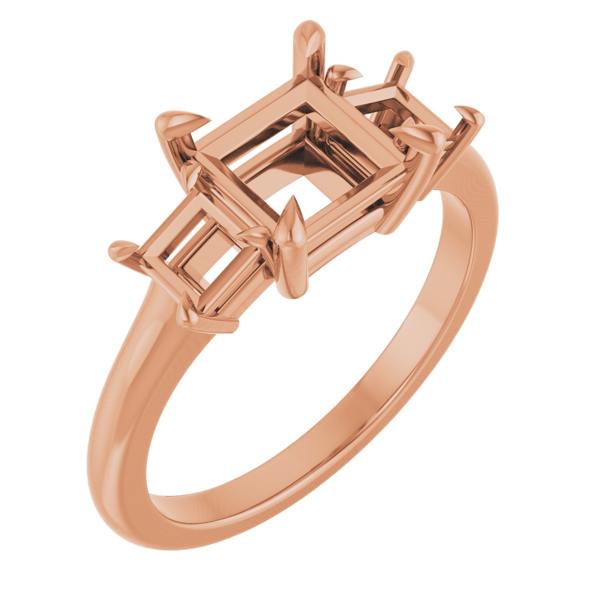 Claw-Prong Three-Stone Ring