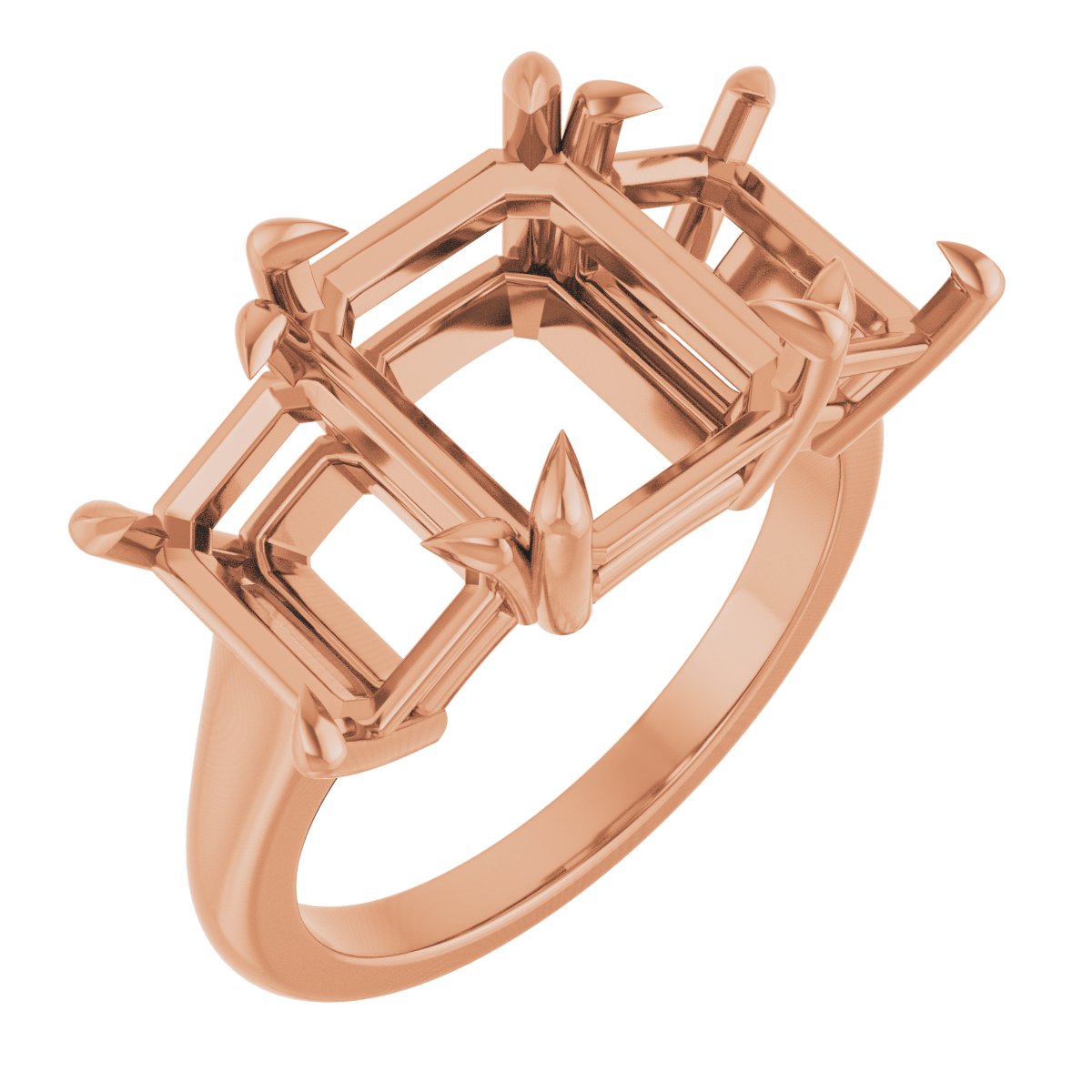 Claw-Prong Three-Stone Ring