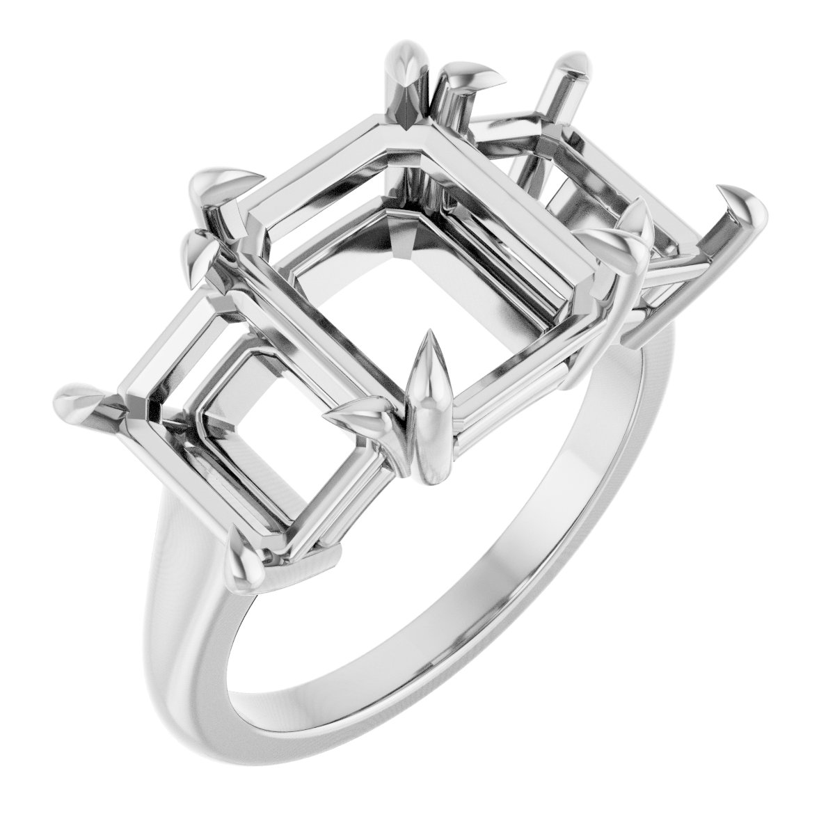 Claw-Prong Three-Stone Ring
