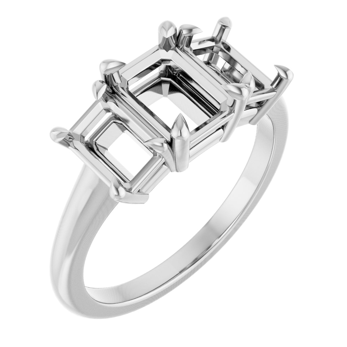 Claw-Prong Three-Stone Ring