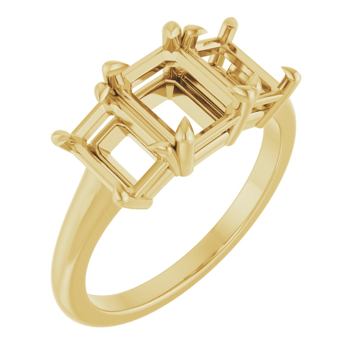 Claw-Prong Three-Stone Ring